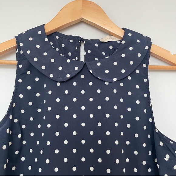 Navy Blue and White Polka Dot Blouse - Picture 2 of 7